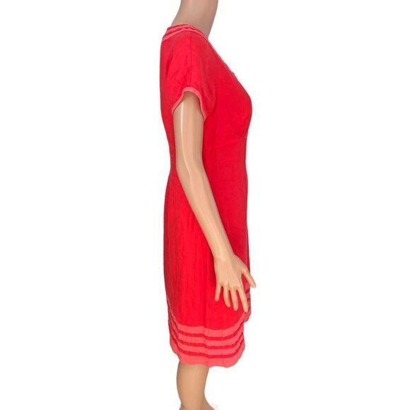 BODEN Women's 100% linen lined Carousel Sheath Dress US Sz 6 - Poppy Red - Picture 2 of 8